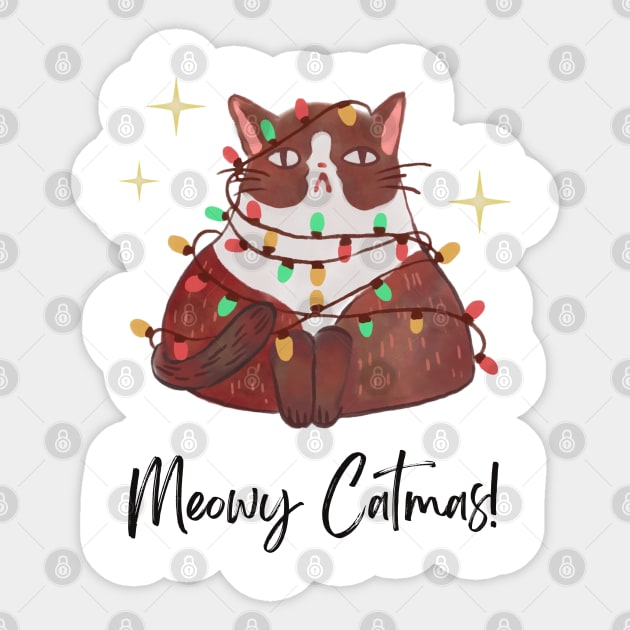 Meowy Catmas | Christmas Sticker by FashionDoot
